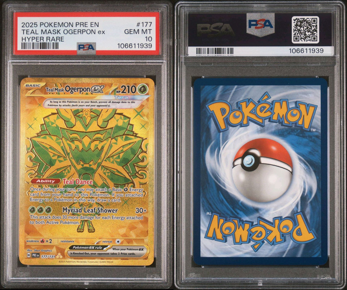 Teal Mask Ogerpon EX HR 177/131 Prismatic Evolution PSA 10