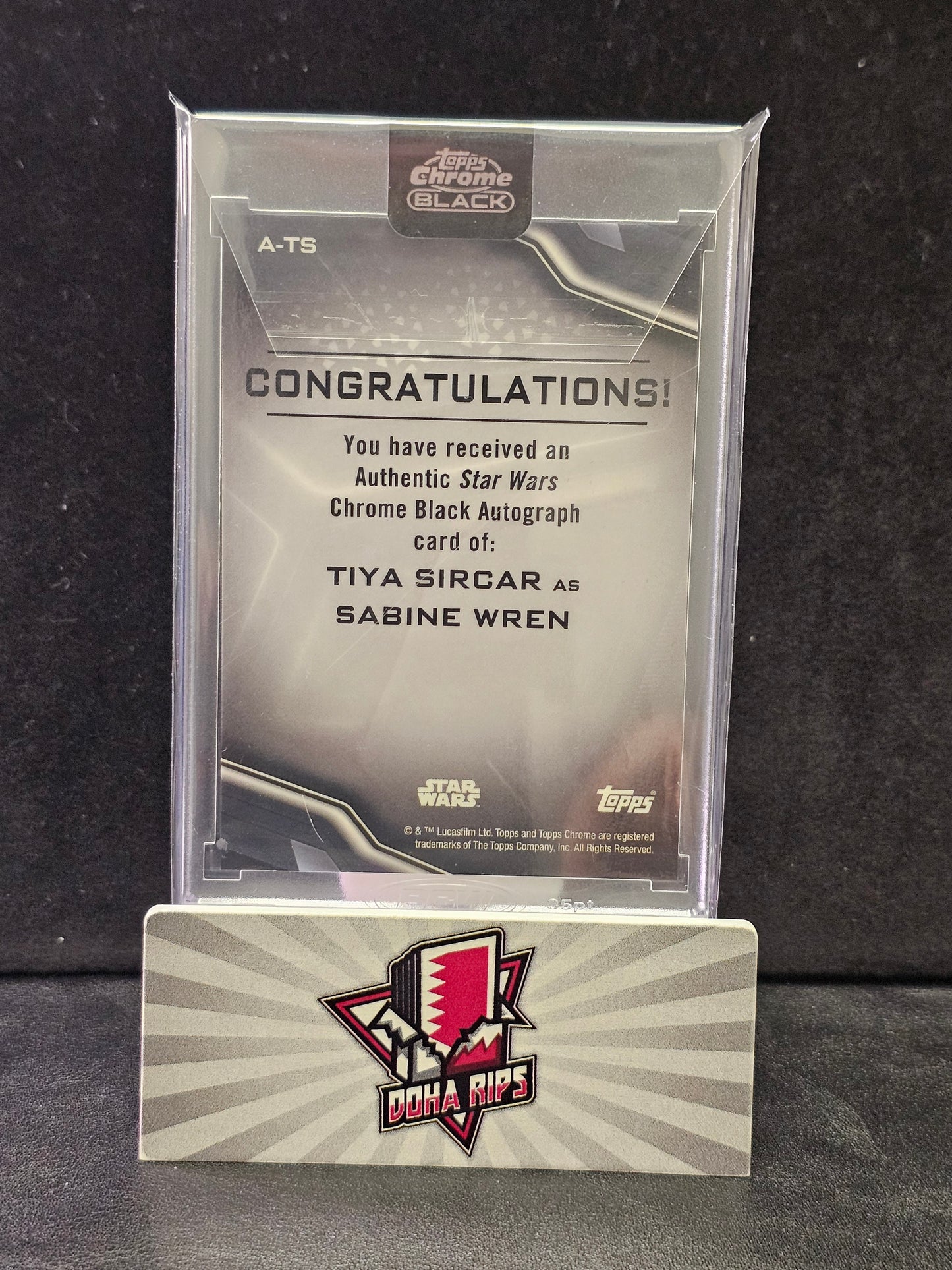 2022 Topps Chrome Black Star Wars Tiya Sircar as Sabine Wren