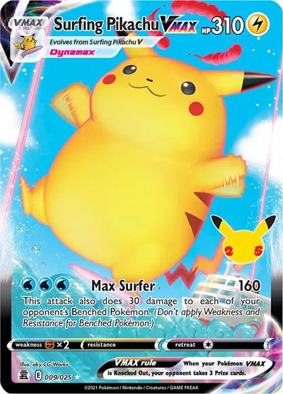 Surfing Pikachu VMax 009/025 Celebrations