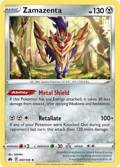Zamazenta 097/159 Crown Zenith Holo