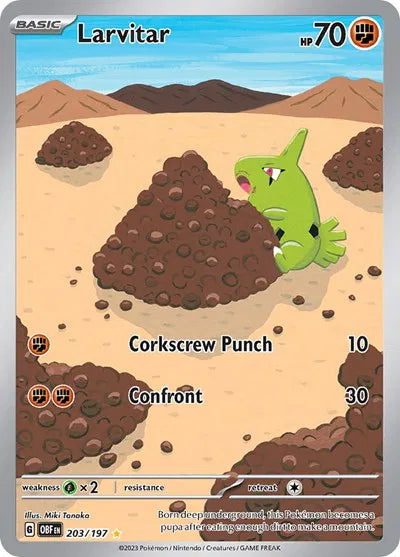 Larvitar Full Art 203/197 Obsidian Flames