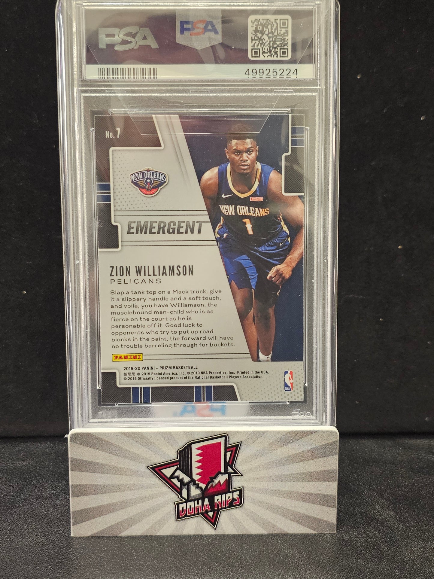 2019 Prizm Zion Williamson Emergent PSA 9 RC
