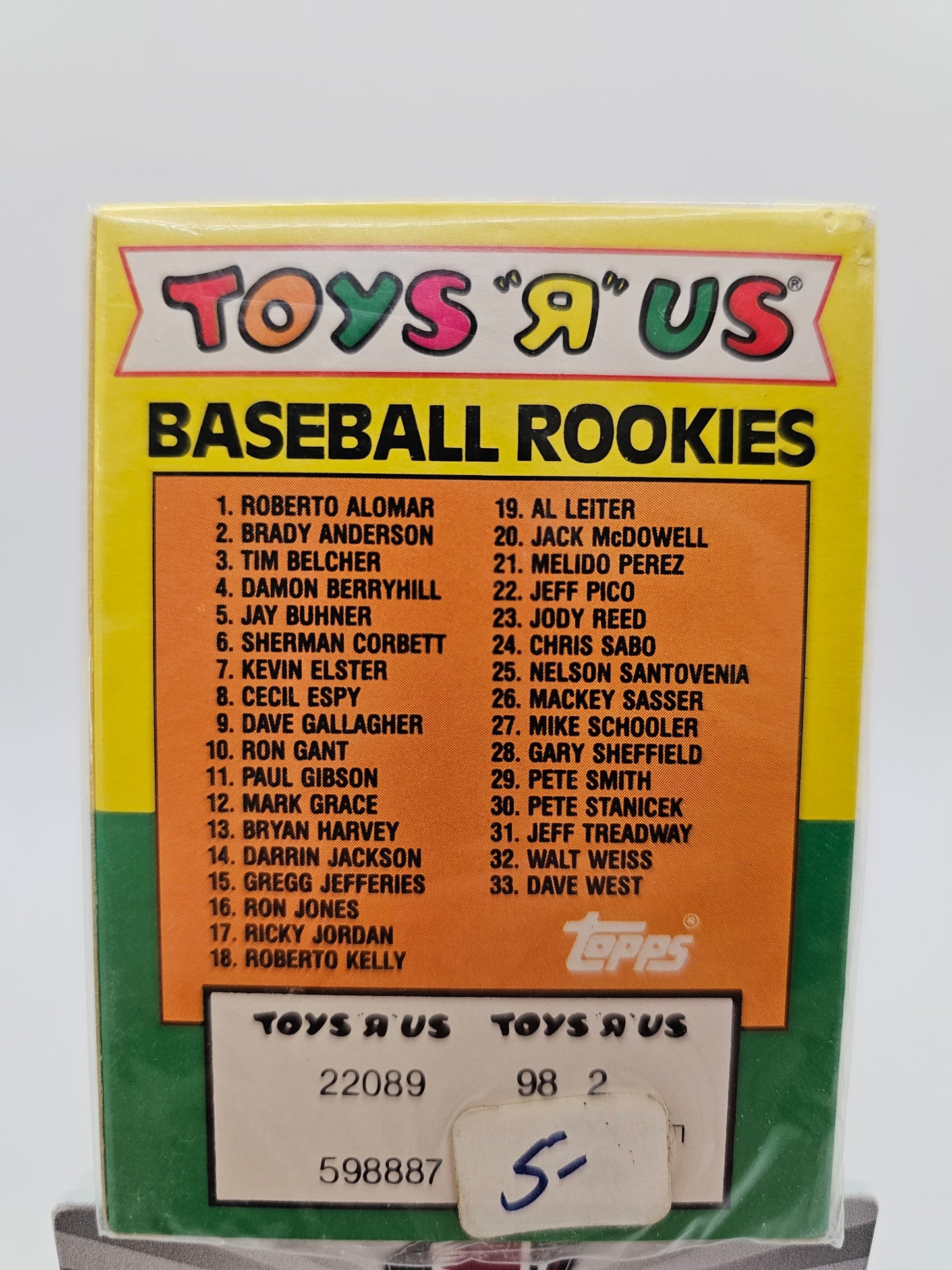 1989 Toys R Us Baseball Rookies Set