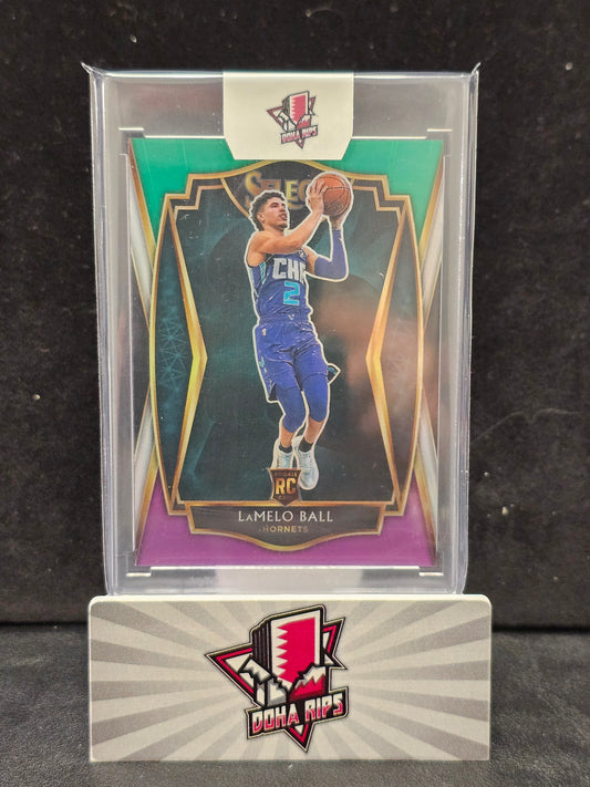 2020/21 Select LaMelo Ball Premiere Level Green, White, Purple Prizm RC