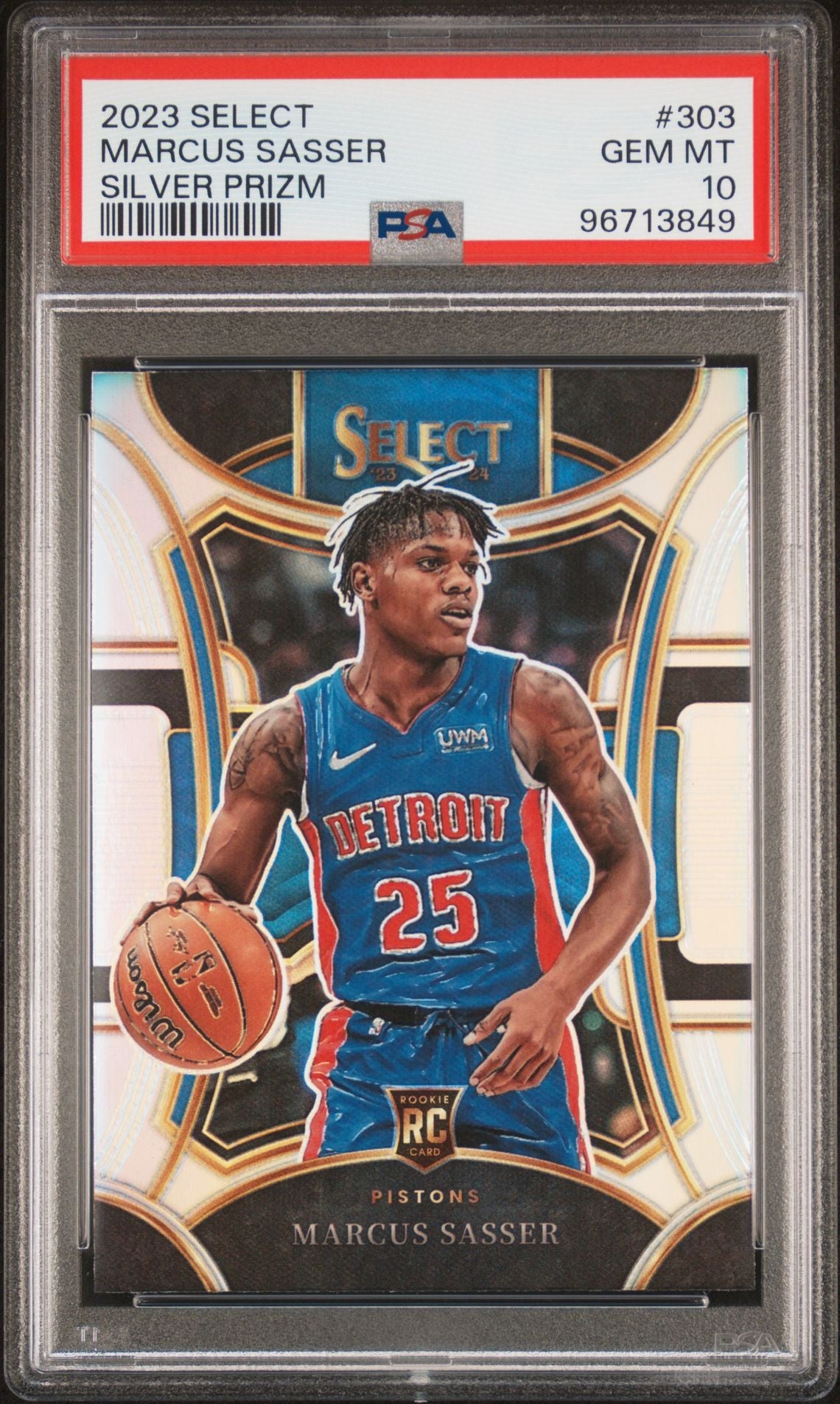 2023/24 Select Marcus Sasser Mezzanine Level Silver PSA 10