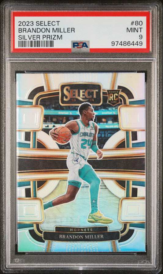 2023/24 Select Brandon Miller Concourse Level Silver Prizm PSA 9