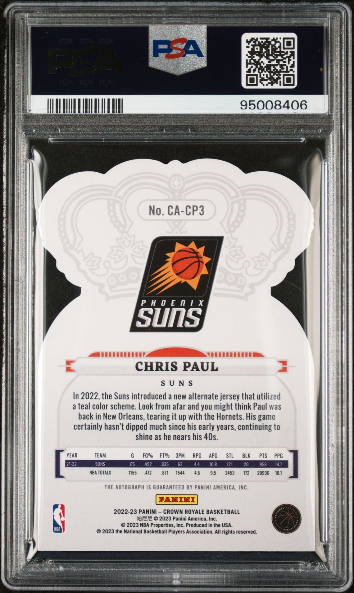 2022 Crown Royale Crown Autograph Asia Red Chris Paul PSA 8