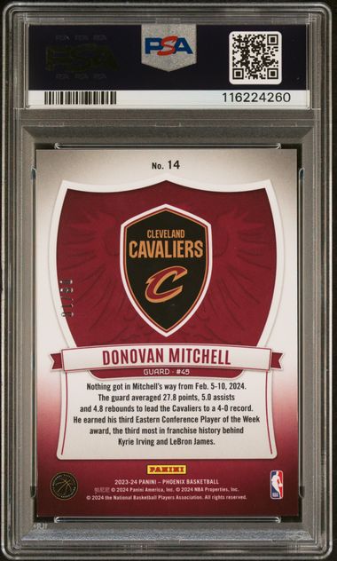 2023/24 Phoenix Donovan Mitchell Gold Crusade 8/10 PSA 9