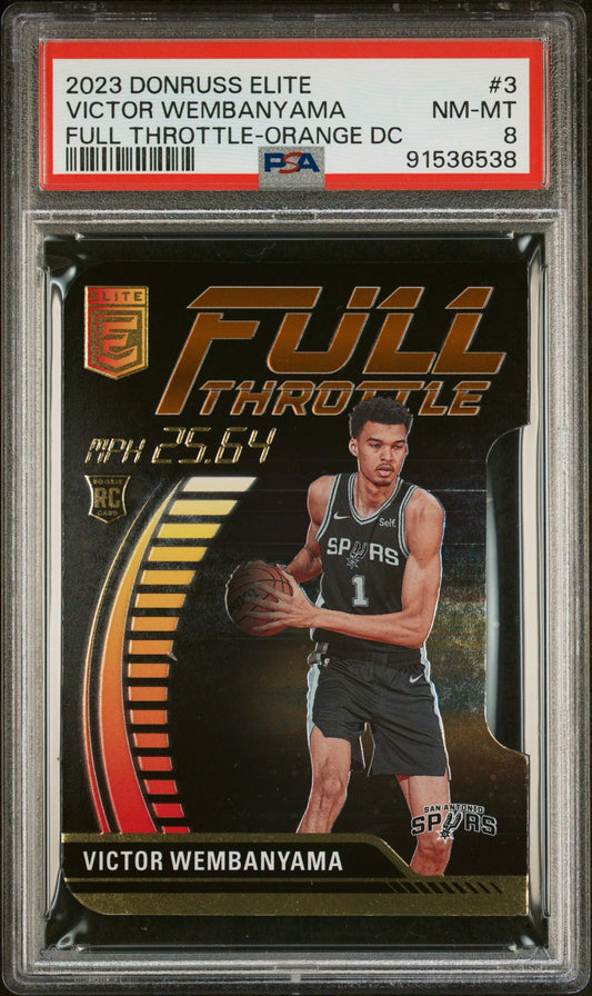 2023/24 Donruss Elite Victor Wembanyama Full Throttle Die Cut PSA 8