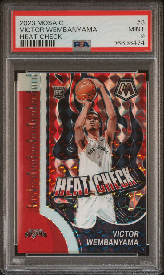 2023/24 Mosaic Victor Wembanyama Heat Check Prizm PSA 9