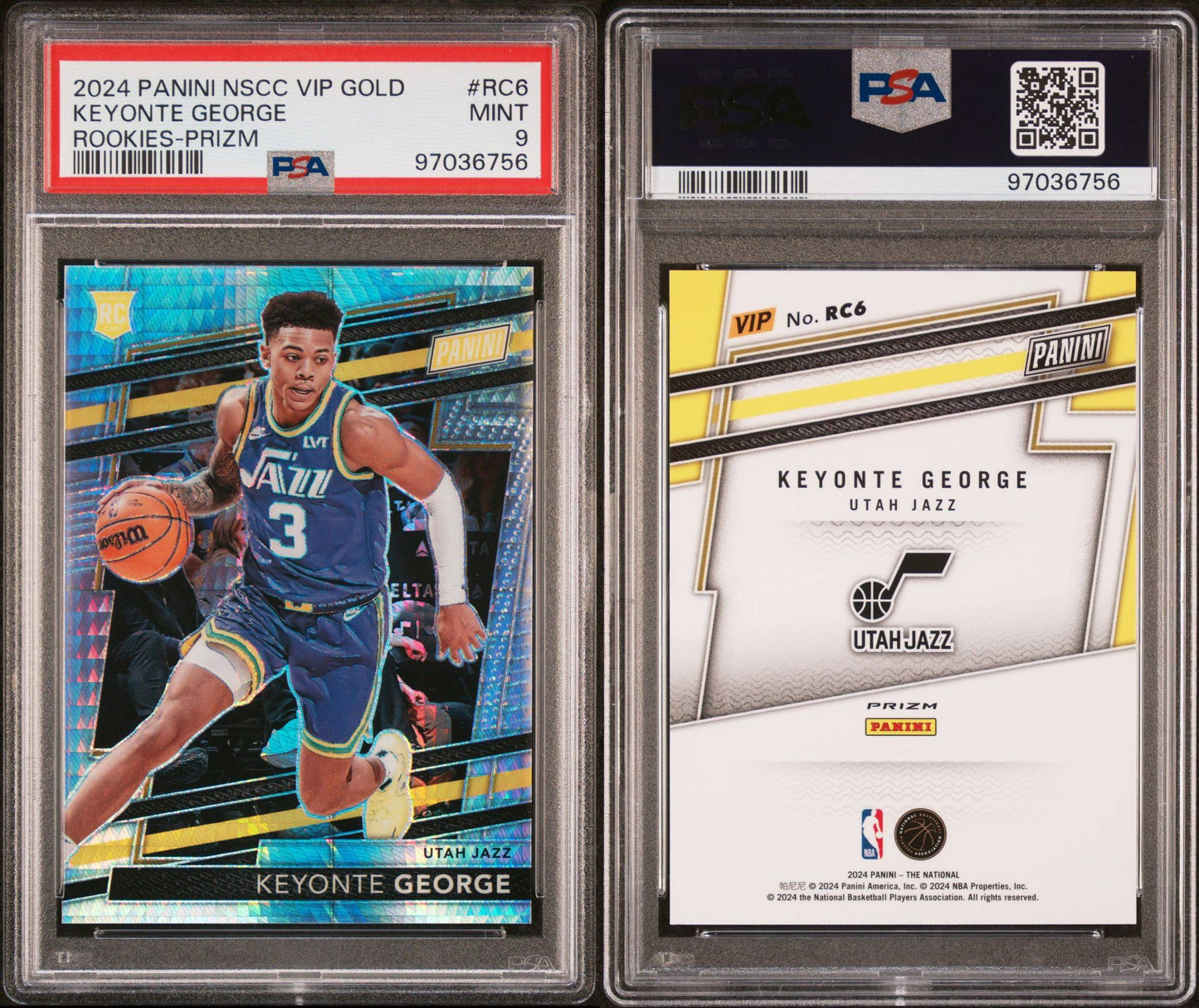 2023/24 Panini Keyonte George NSCC VIP Gold PSA 9