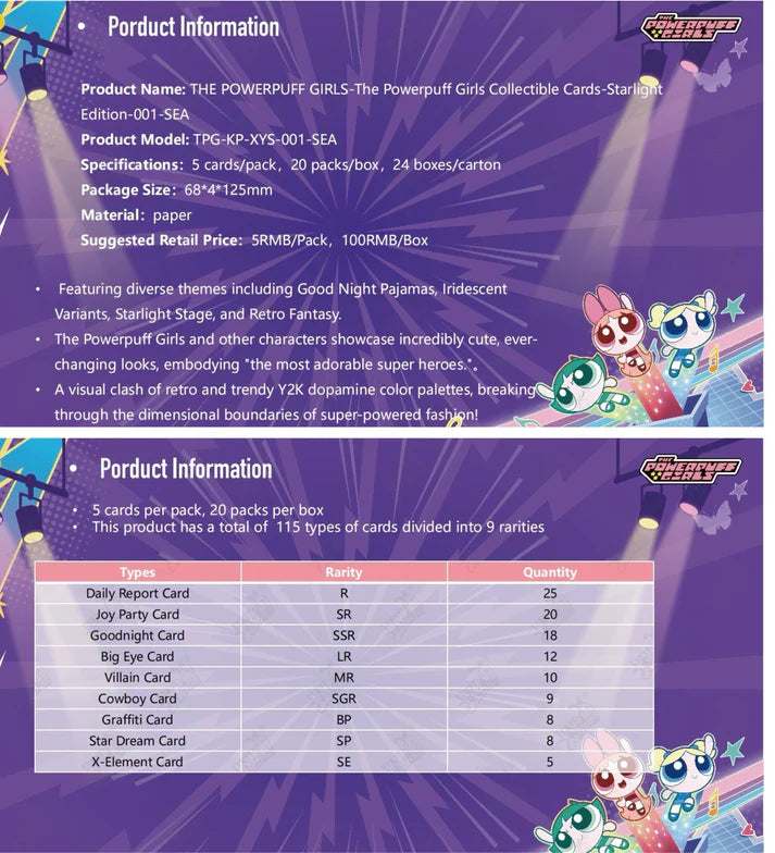 The Powerpuff Girls Starlight Edition Series 01 Booster Box