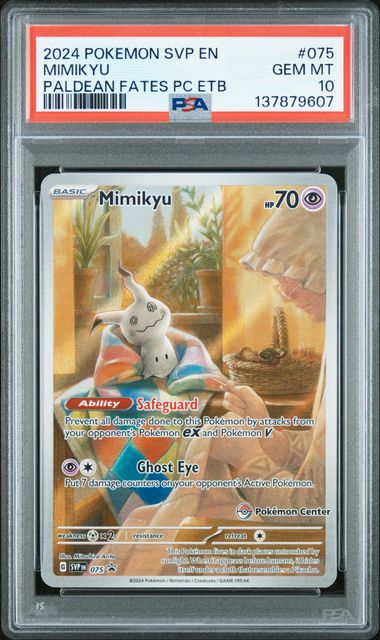 Mimikyu 075 Black Star Promo Pokémon Center Stamp PSA 10