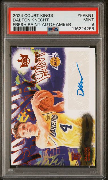 2024 Court Kings Dalton Knecht Fresh Paint Auto Amber 53/75 PSA 9