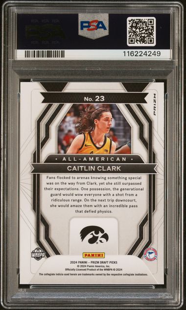 2024 Prizm Draft Picks Caitlin Clark All American Orange Ice PSA 9