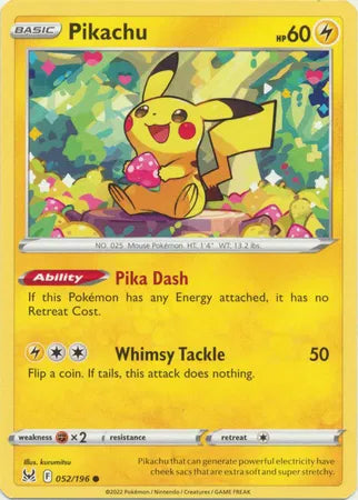 Pikachu Reverse Holo 052/196 Lost Origin