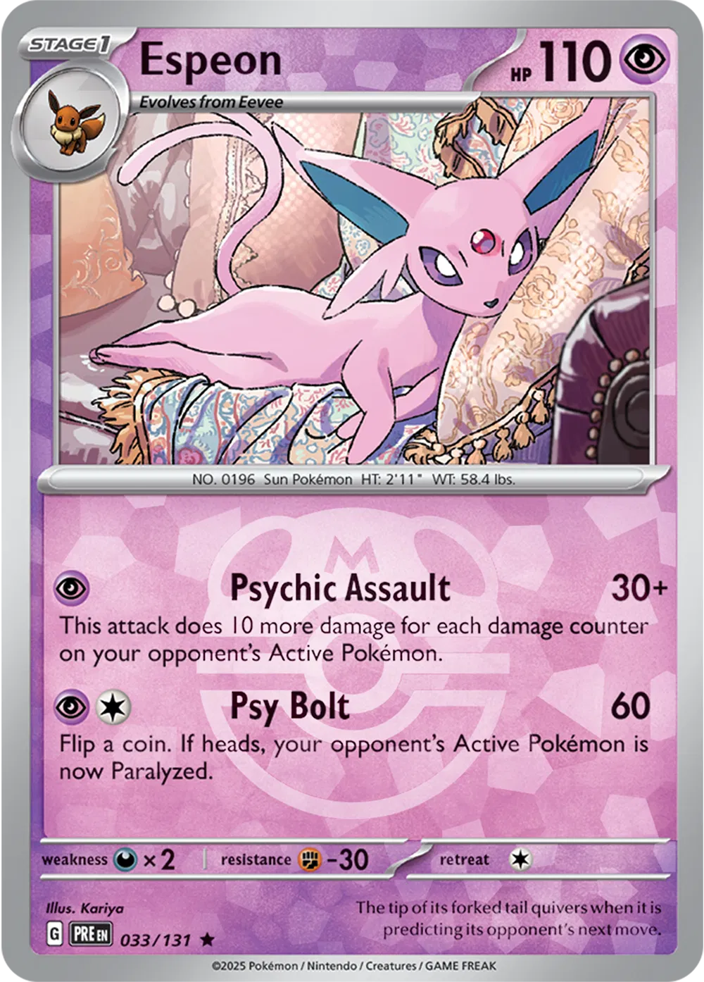 Espeon Master Ball 033/131 Prismatic Evolution