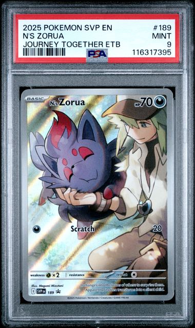 N's Zorua 189 Black Star Promo PSA 9