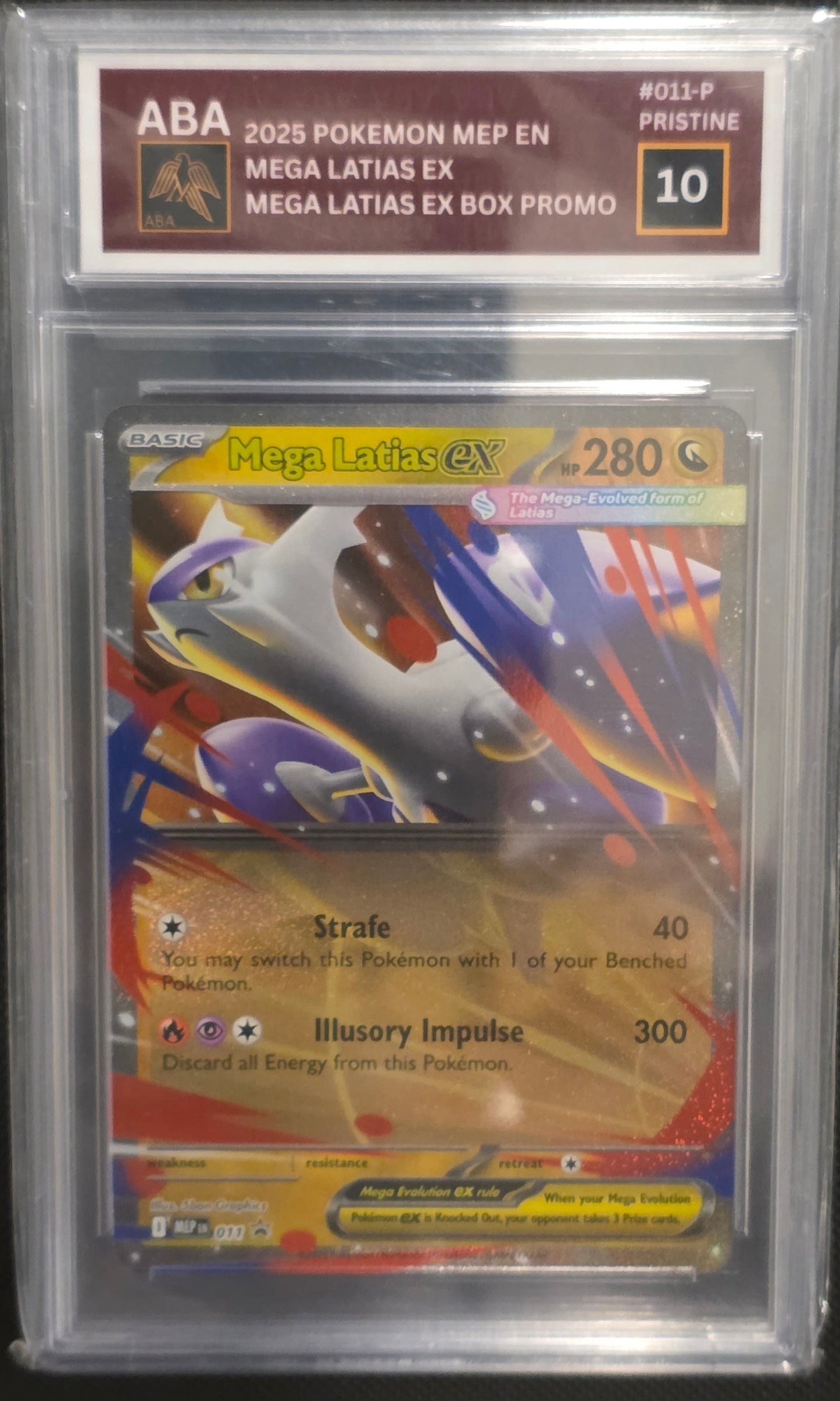 Mega Latias EX 011 Promo ABA 10 Yellow Border