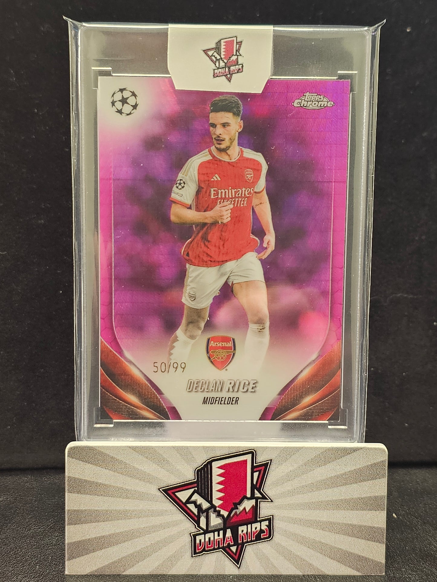 2023/24 Topps Chrome UEFA Club Competition Declan Rice Purple 50/99