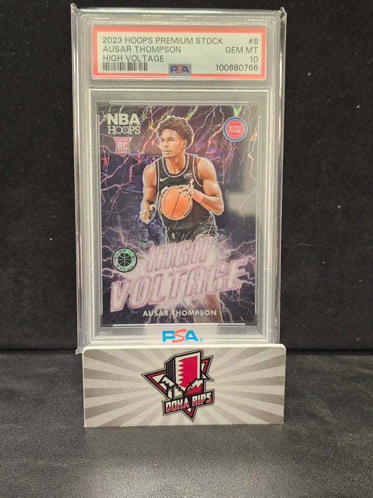 2023/24 Hoops Premium Stock Ausar Thompson High Voltage PSA 10 RC