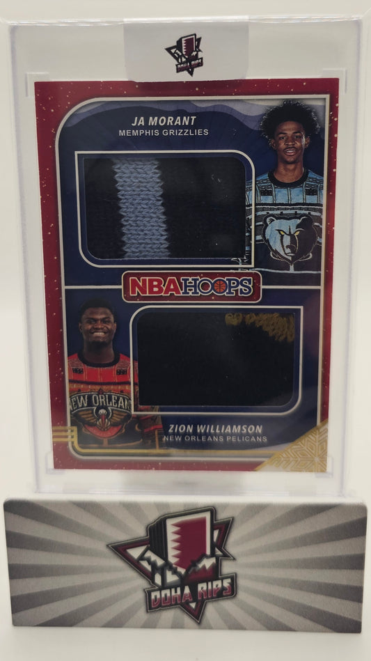 2019/20 NBA Hoops Ja Morant and Zion Williamson Dual Patch Sweater